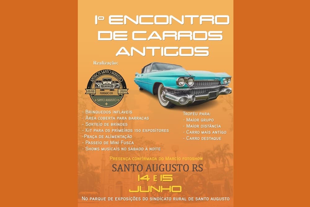 Vem aí o 1° Encontro de Carros Antigos de Santo Augusto