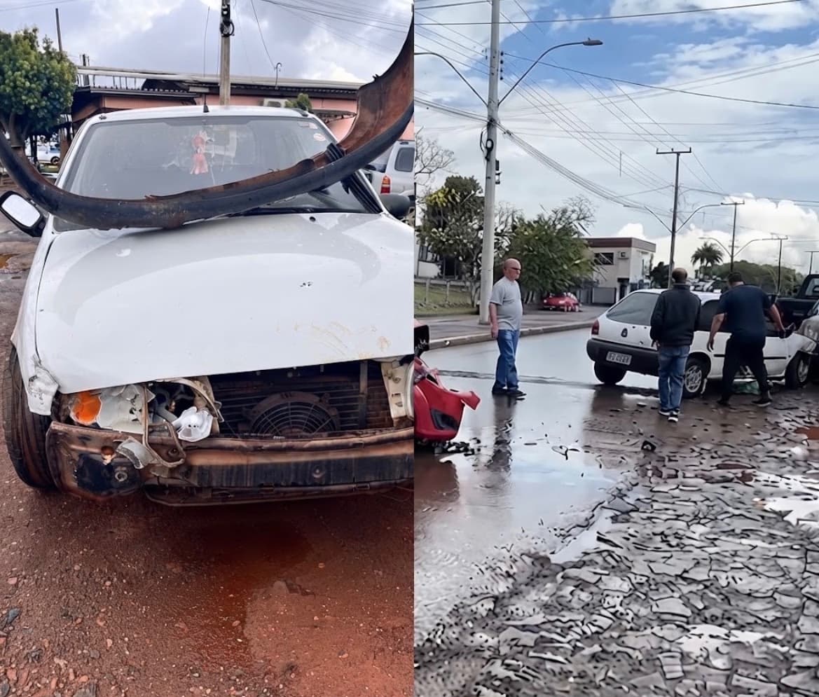 Idoso ferido em acidente na Avenida do Comércio em Santo Augusto está em atendimento com estado estável