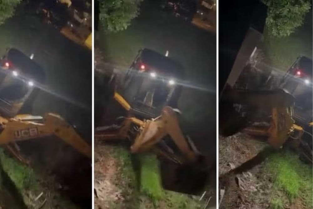 Homem furta retroescavadeira de prefeitura para entrar em agência bancária