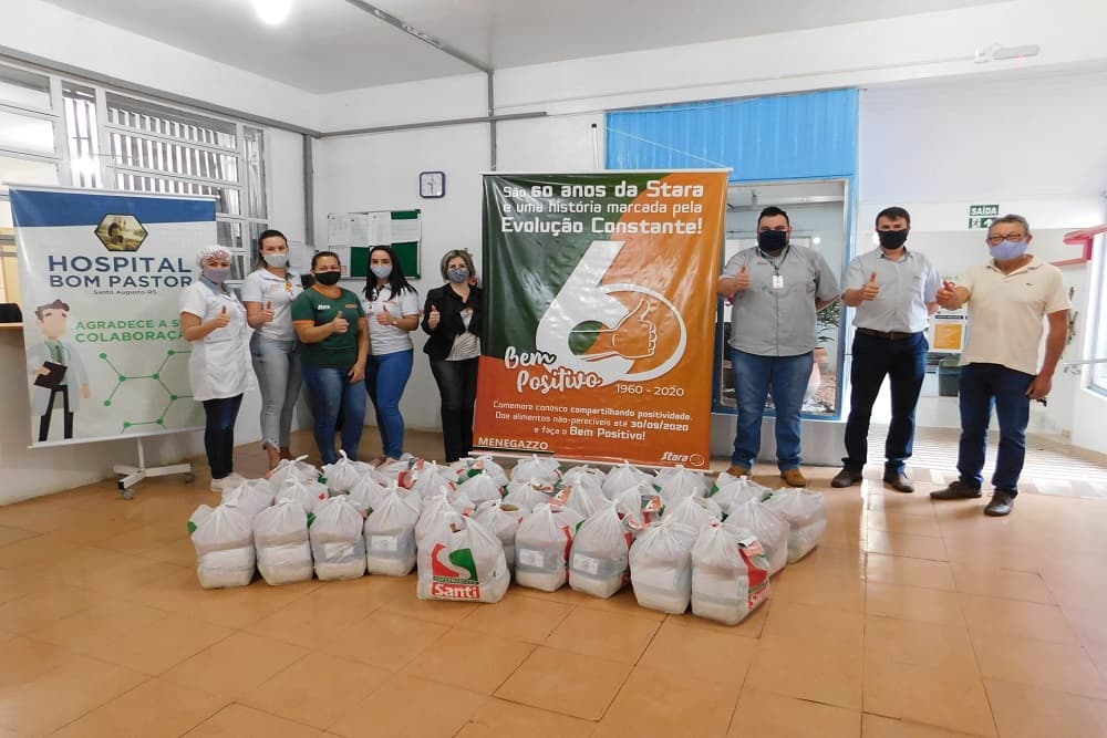 Stara Menegazzo realizou a entrega de 46 cestas básicas para o Hospital Bom Pastor