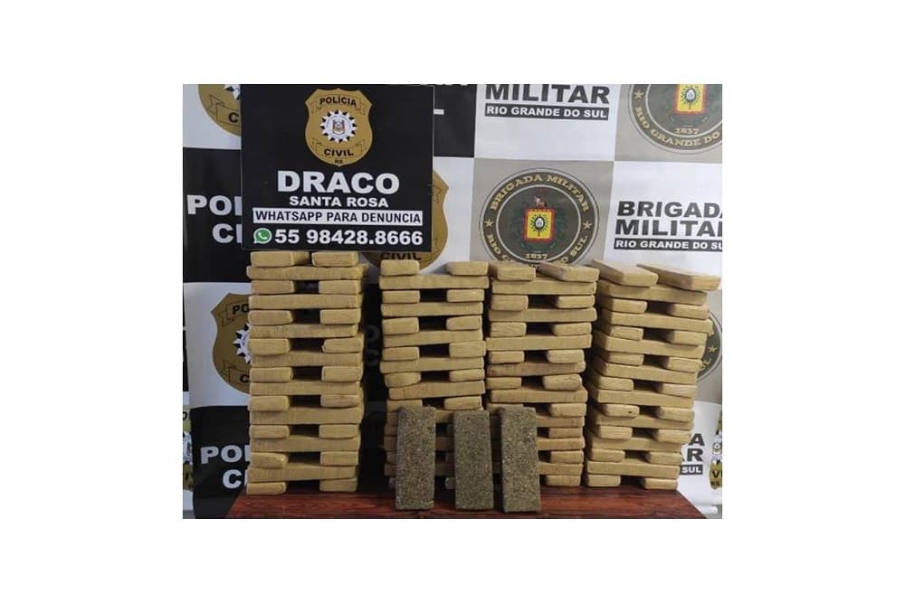 Três argentinos são presos com 92kg de maconha