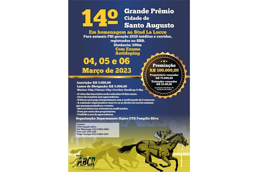 14º Grande Prêmio Cidade de Santo Augusto acontece nesse final de semana