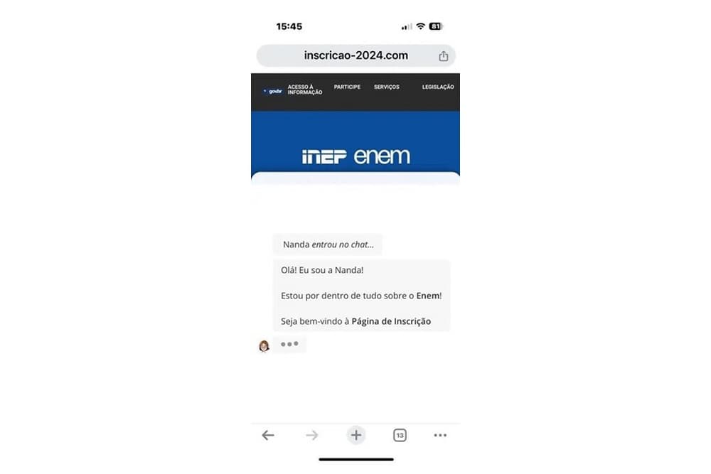 Golpistas usam página falsa do Enem para tentar furtar dinheiro da inscrição