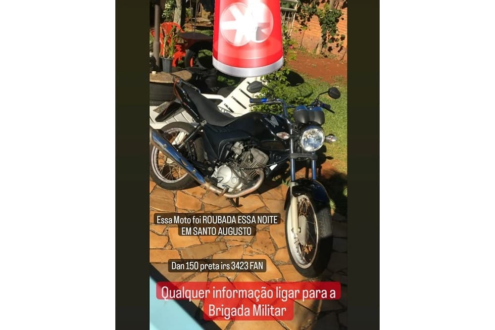 Mais uma motocicleta é furtada em Santo Augusto