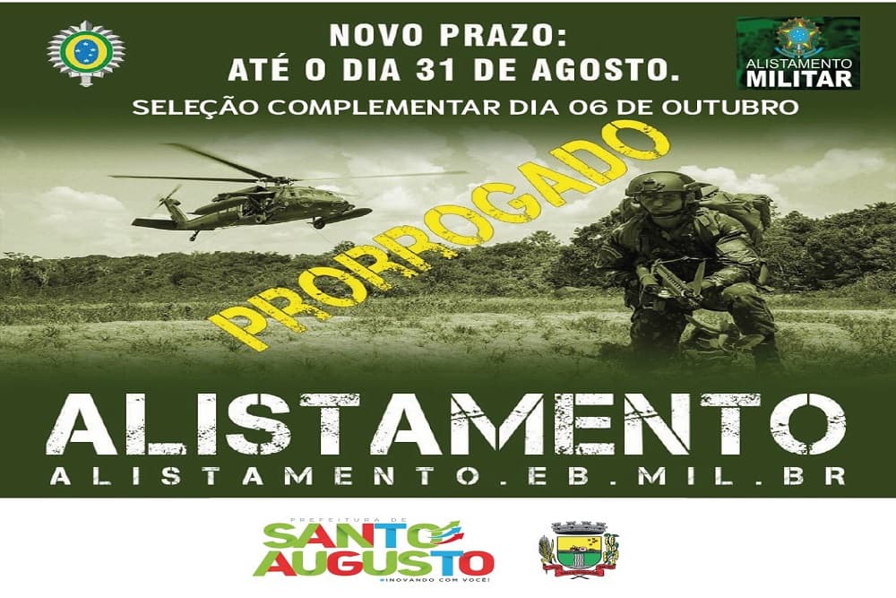 Alistamento militar deve ser feito até o dia 31 de agosto