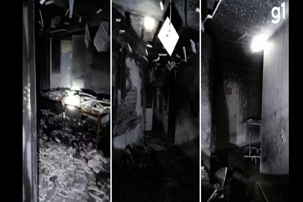 Paciente suspeito de provocar incêndio em hospital de Palmitinho é preso pela Polícia Civil