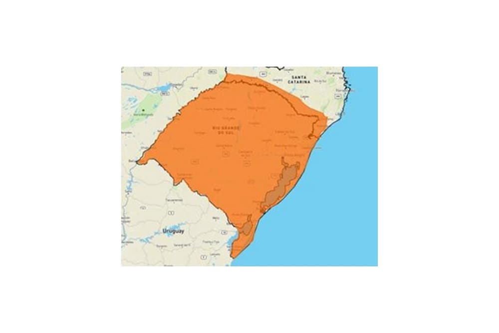 Inmet alerta para risco de temporal nesta terça-feira em todo o RS