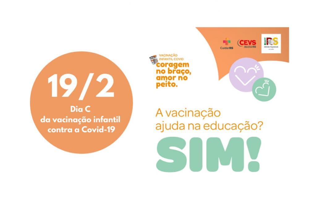 Sábado será Dia C de vacinação infantil contra a Covid-19