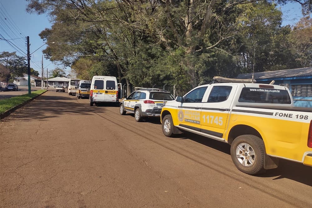 7° BPM realiza fiscalizações em transporte escolar na cidade de Santo Augusto