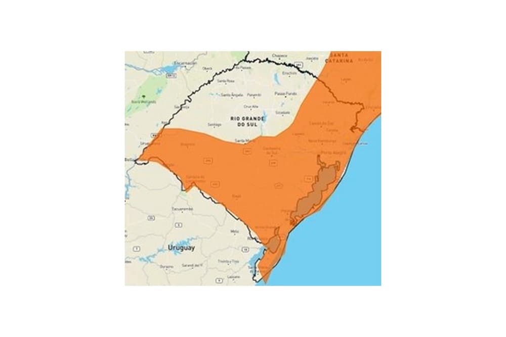 Inmet alerta para risco de temporais em parte do Rio Grande do Sul nesta terça-feira