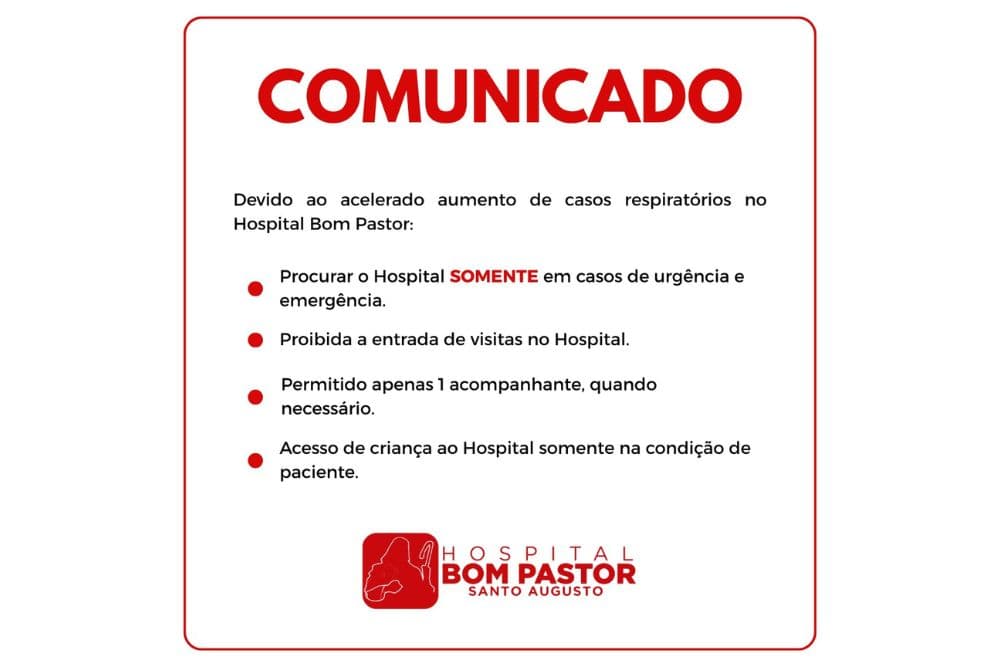 Hospital Bom Pastor opera com lotação máxima e reforça restrições de acesso