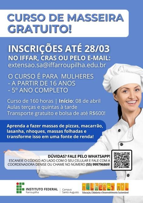 Abertas Inscrições para o curso de masseira pelo Programa Mulheres Mil
