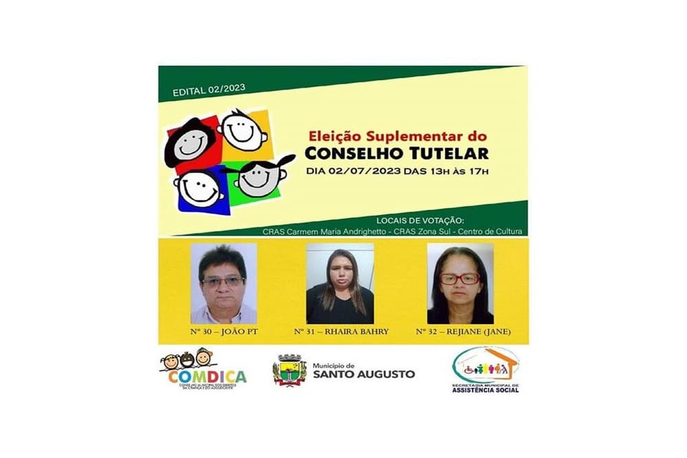 Eleições complementares do Conselho Tutelar de Santo Augusto