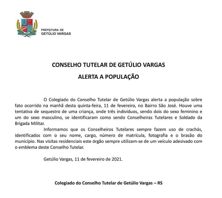 Se passando por conselheiras e policial, meliantes tentam sequestrar criança