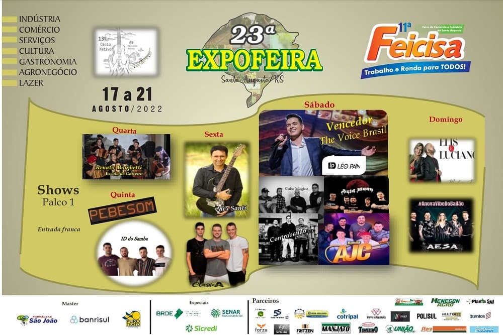 Começa nesta quarta-feira a 23ª Expofeira de Santo Augusto