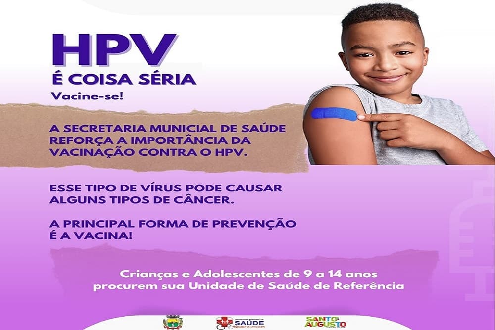 Vacina contra o HPV está disponível em dose única nos postos de saúde de Santo Augusto