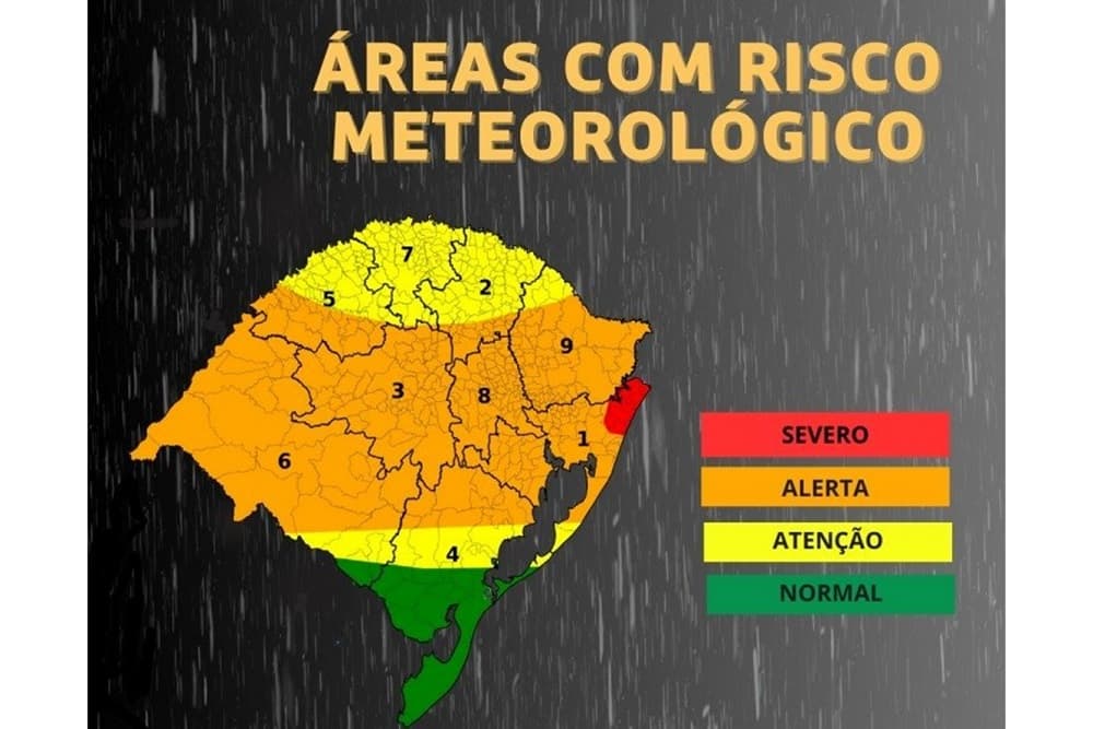 Defesa Civil emite alerta para tempestades no RS