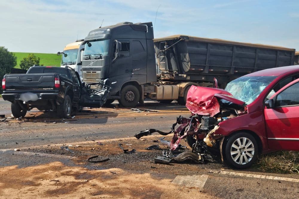 Grave acidente é registrado na BR-468, trevo de acesso a São Martinho