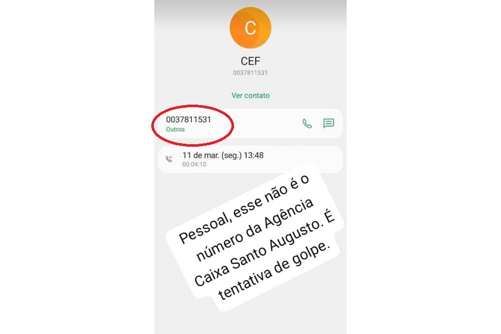 Caixa Econômica Federal: Agência de Santo Augusto alerta sobre contatos falsos