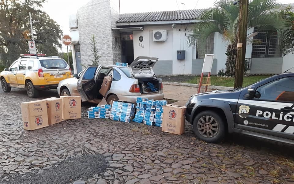 Pelotão Rodoviário de Santo Augusto e Polícia Civil prendem duas pessoas e apreende contrabando