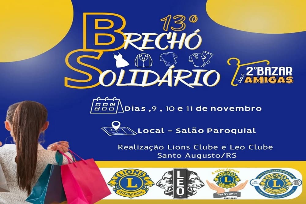 Brechó Solidário do Lions Clube começa nesta quinta-feira