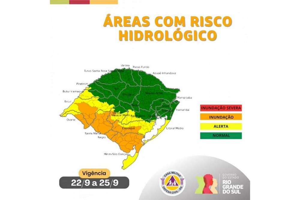 Primavera começa com previsão de chuva forte e alerta para inundação no RS