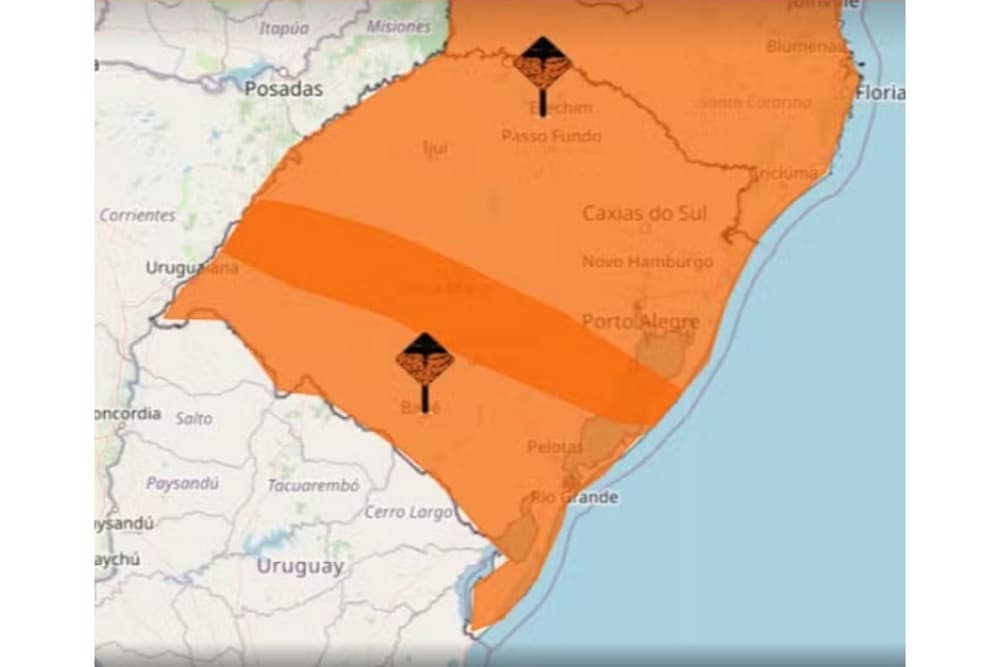 Chuva e tempo instável atingem todo o RS nesta sexta-feira