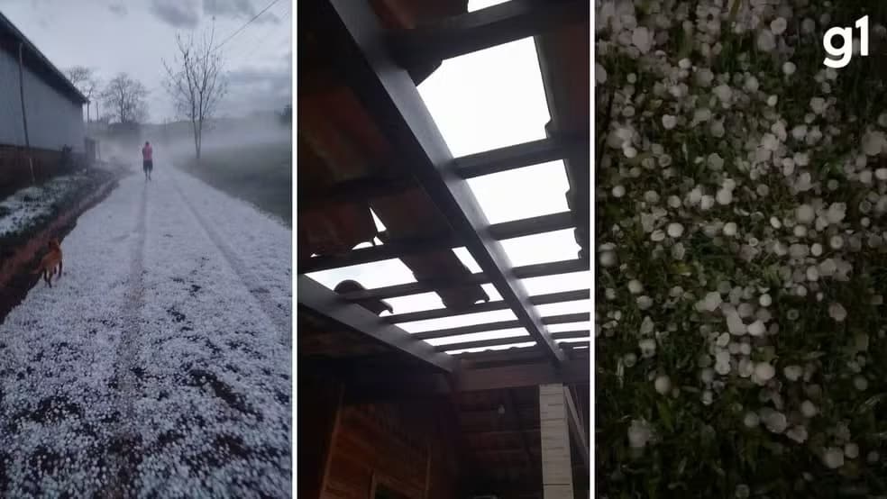 Tempestade de granizo causa estragos em mais de 2,3 mil casas no Norte do RS