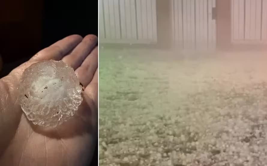Temporal com granizo de grandes proporções atinge Santiago e causa fortes transtornos no Rio Grande do Sul