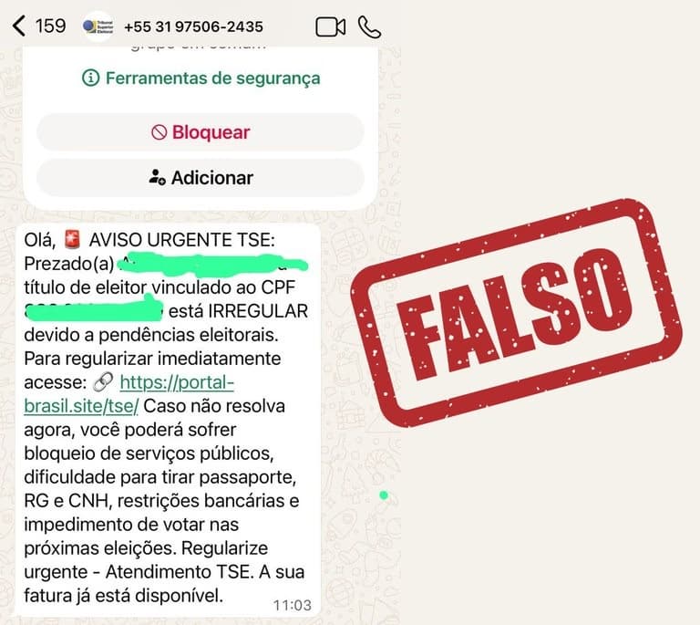 TSE alerta para golpe com cobrança para regularização de pendências eleitorais